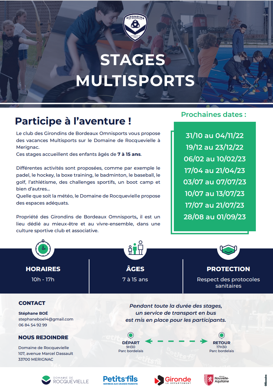 présentation des stages multisports